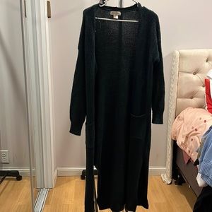 Hunter, green, long cardigan